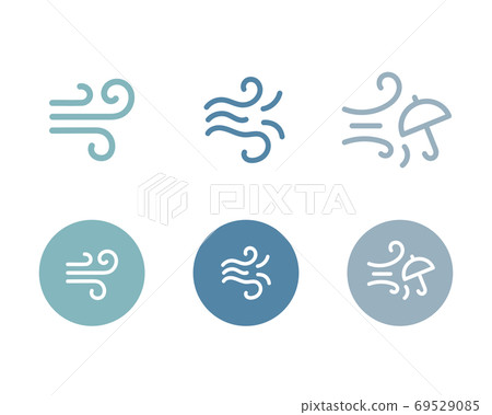 Gust icon set / typhoon / strong wind / storm /... - Stock Illustration ...