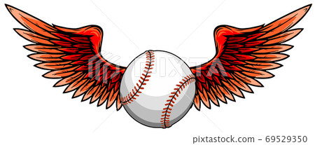 vector illustratio of Baseball ball with wings 69529350
