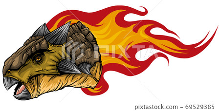dinosaurus Ankylosaurus head art vector illustration design 69529385
