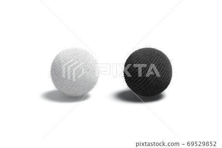 Blank knitted black and white ball mockup set 69529852
