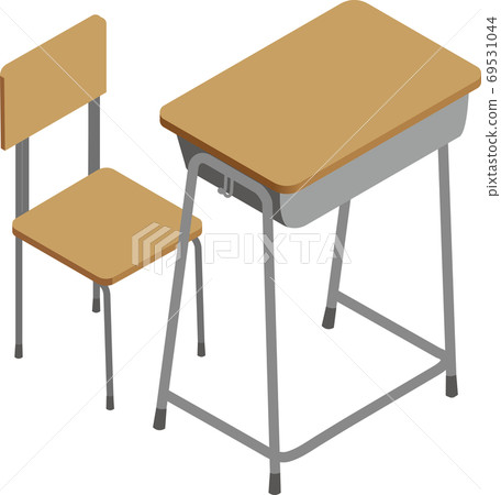 School desk and chair - Stock Illustration [69531044] - PIXTA