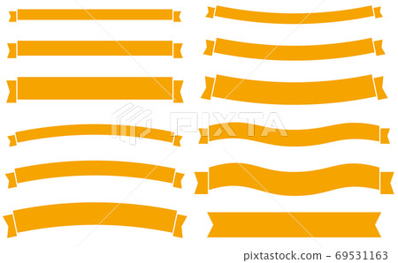 Horizontally wide ribbon set orange 69531163