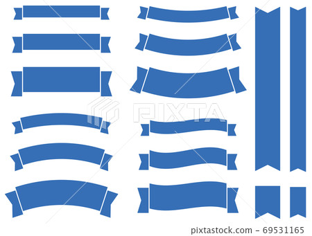 Simple ribbon set with different widths Blue 69531165