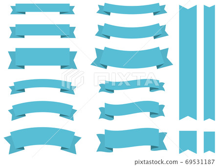 Simple ribbon set with different widths Light blue Simple ribbon set with different widths Light blue 69531187