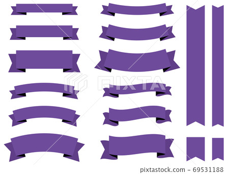 Simple ribbon set with different widths Purple Simple ribbon set with different widths Purple 69531188