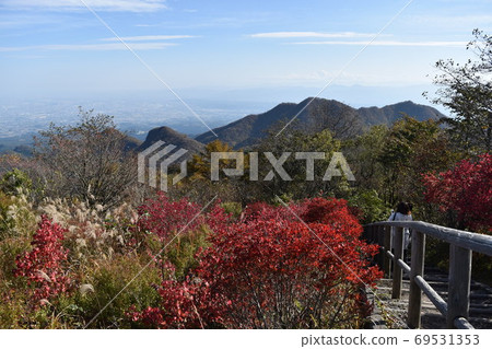 A view overlooking Mt. Haruna in the clear autumn A view overlooking Mt. Haruna in the clear autumn 69531353