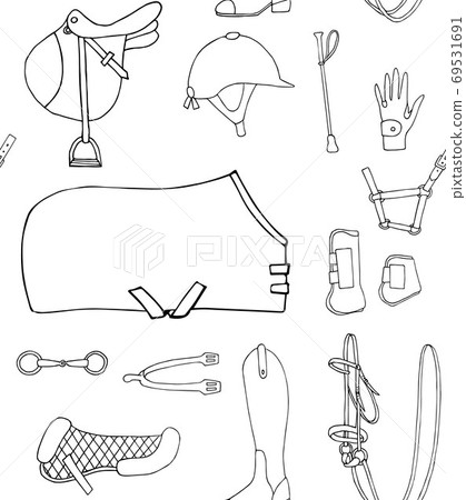 Vector seamless pattern of horse riding equipment 69531691