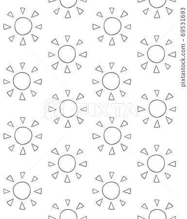 Vector seamless pattern of hand drawn doodle sun - Stock Illustration ...
