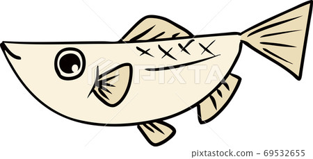 Cute handwritten killifish illustration 69532655