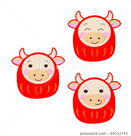 Darum set in the form of a bull-calf symbol of... - Stock Illustration ...