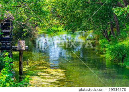 Countryside scenery Daio Wasabi Farm water wheel [Nagano Prefecture] 69534278