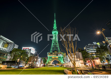 愛知縣名古屋電視塔久屋大通公園夜景 69534369