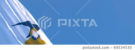 3D rendering of the national flag of Eurasian Economic Union waving in the wind 3D rendering of the national flag of Eurasian Economic Union waving in the wind 69534530