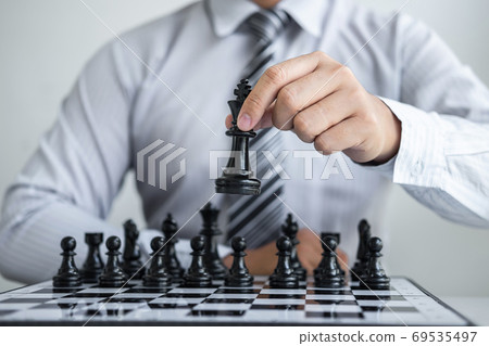 Black and White chess with player, Hands of 69535497