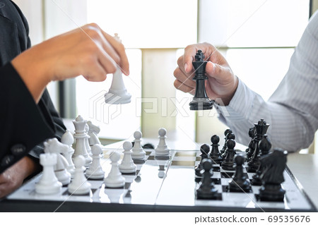 Black and White chess with player, Businessman and Black and White chess with player, Businessman and 69535676