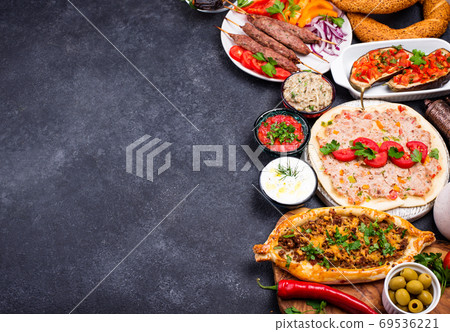 Traditional Turkish or Middle eastern dishes Traditional Turkish or Middle eastern dishes 69536221