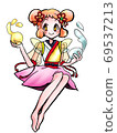 A Japanese-style fairy girl who can use the magic of water 69537213