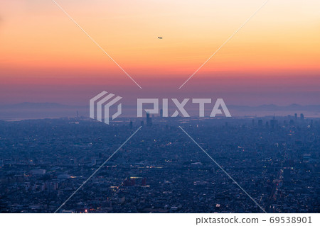《Osaka Prefecture》 Night view and panoramic view of central Osaka 69538901