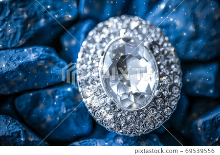 Luxury diamond earrings closeup, jewelry and fashion brand 69539556