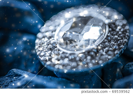 Luxury diamond earrings closeup, jewelry and fashion brand 69539562