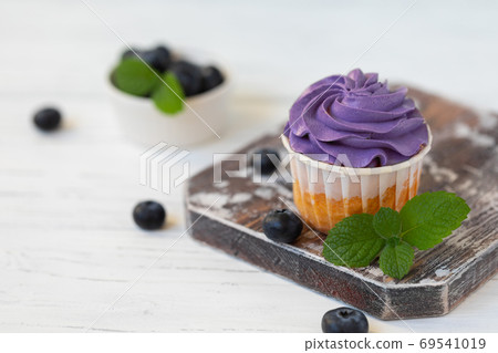 Sweet and silky purple velvet cupcake with ube jam 69541019