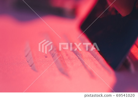 plastic card, cocaine poured in tracks. drug 69541020