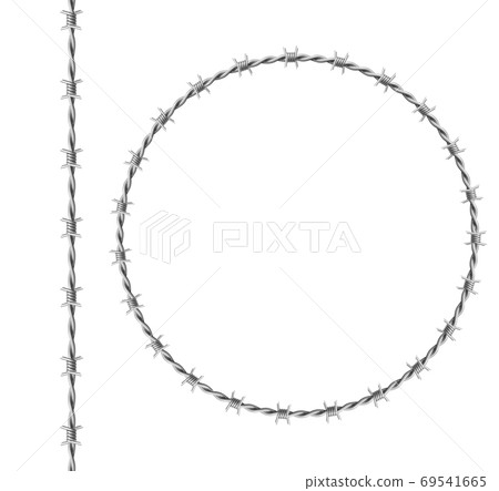 Circle frame and border from steel barbwire 69541665