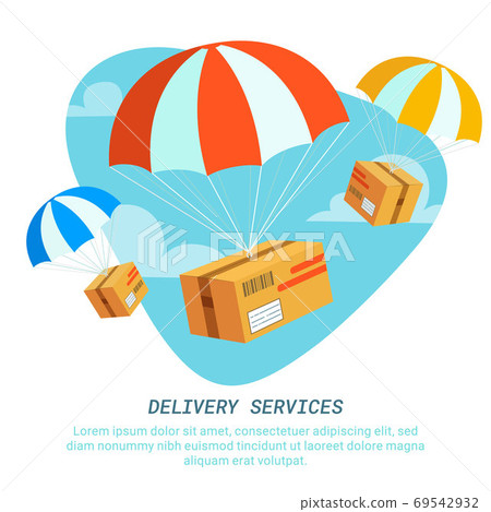 Delivery service concept. Flat design colored... - Stock Illustration ...