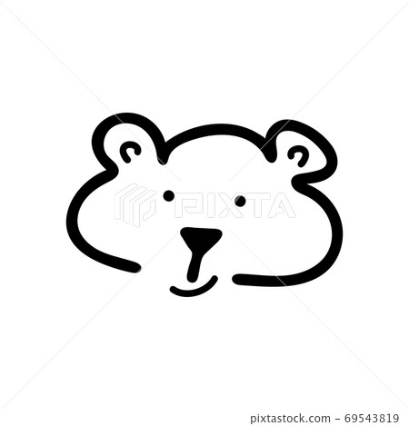 Cute hand drawn doodle simple hamster face icon. Isolated on white background. Vector stock illustration. 69543819