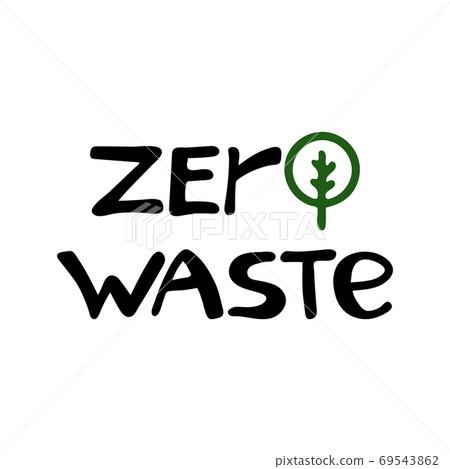 Zero waste. Handwritten ecological quotes. Isolated on white background. Vector stock illustration. 69543862