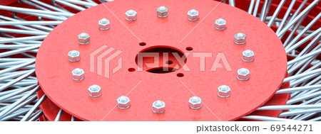 New red tedder for trailer in agricultural machinery for gatheri New red tedder for trailer in agricultural machinery for gatheri 69544271