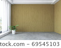 Room with Green Plant near the Window, 3D Rendering 69545103