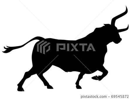 Cow silhouette animal cow ox year 21 walking cow forward 69545872
