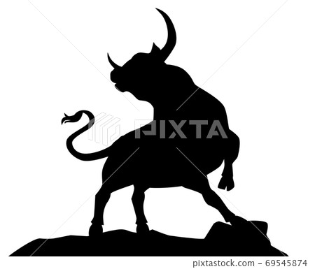 Cow silhouette Animal cow Ox year 23 Turn around cow 69545874