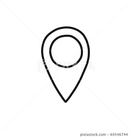 map pointer doodle icon, vector line illustration - Stock Illustration ...