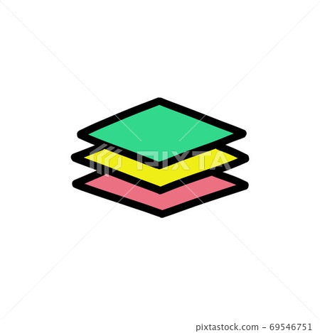 layers doodle icon, vector color line illustration 69546751
