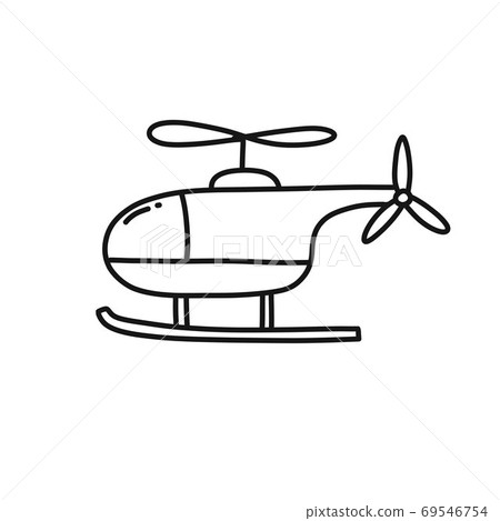 helicopter doodle icon, vector color line helicopter doodle icon, vector color line 69546754