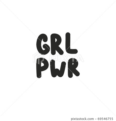 girl power slogan doodle icon, vector color 69546755