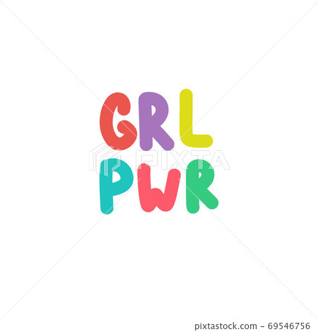 girl power slogan doodle icon, vector color 69546756