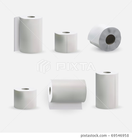 Download Toilet And Kitchen Towel Roll Paper Mockup Set Stock Illustration 69546958 Pixta