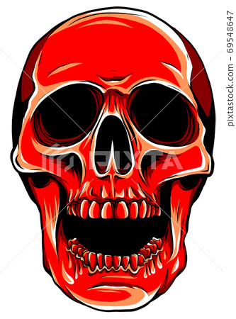 Realistic red skull. vector Illustration for designer on a white background. Realistic red skull. vector Illustration for designer on a white background. 69548647
