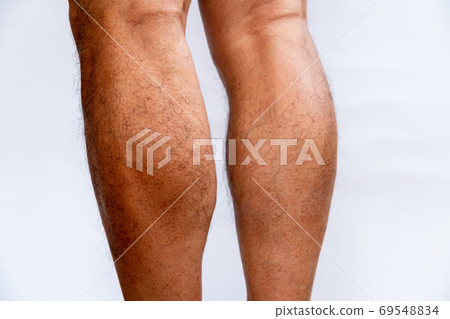 Male calf with muscles on muscle training - Stock Photo [69548834] - PIXTA