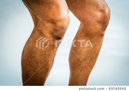 Male calf with muscles on muscle training Male calf with muscles on muscle training 69548848