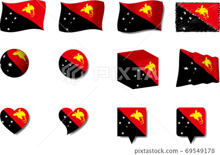 Papua New Guinea flag set Papua New Guinea flag set 69549178
