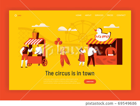 Amusement Park Landing Page Template. Circus 69549686