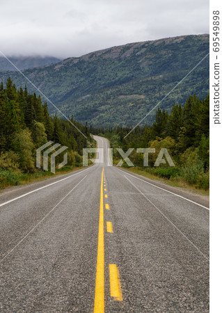 Beautiful Scenic Road, Klondike Hwy, in the Canadian Nature 69549898
