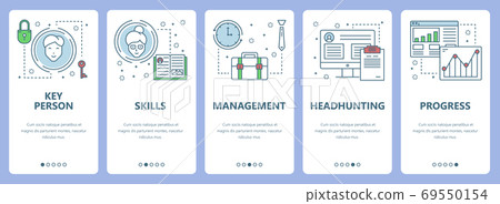 Vector modern thin line flat design headhunting... - Stock Illustration ...