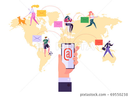 Worldwide Email Marketing Communication Concept Worldwide Email Marketing Communication Concept 69550238