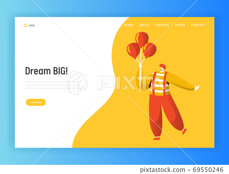 Clown Character Landing Page Template Carnival Clown Character Landing Page Template Carnival 69550246