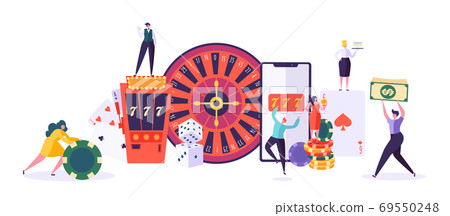 Casino and Gambling Concept. People Characters Casino and Gambling Concept. People Characters 69550248
